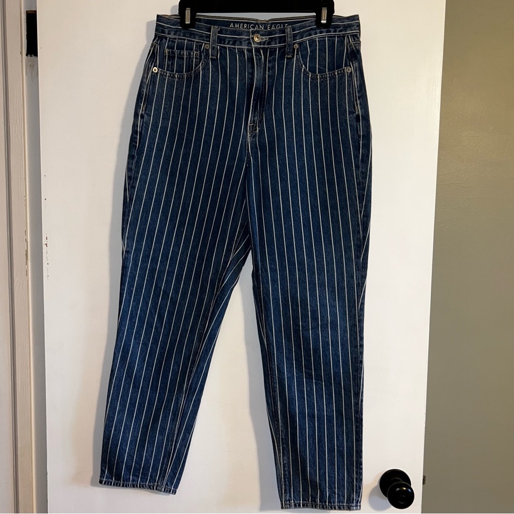 Striped American Eagle Mom Jeans